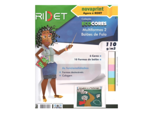 Papel ecocores multiformas balões de fala 110G A4 24FL