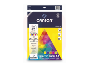 Papel Criativo Lumi A4 180g 5 Cores - Canson